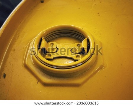 Yellow oil gallon barrel for background