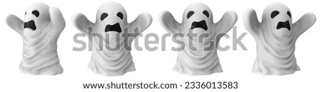 3d render of spooky ghost in blank background for halloween celebration