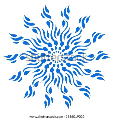 Blue color ethnic mandala patern design illustration. Perfect for logos, icons, stickers, tattoos, design elements for websites, advertisements and more.
