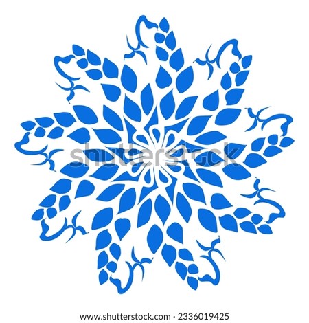 Blue color ethnic mandala patern design illustration. Perfect for logos, icons, stickers, tattoos, design elements for websites, advertisements and more.

