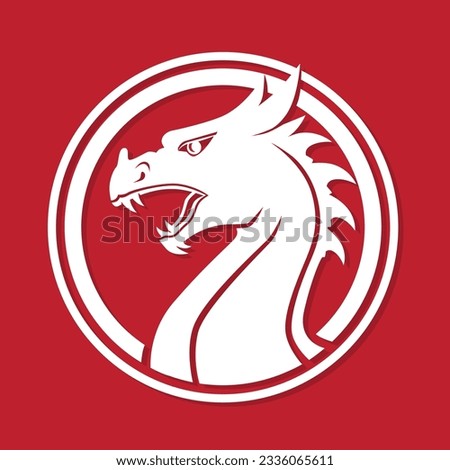 The Dragon Mascot Logo Stamp Silhouette Design
