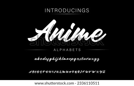 Anime Bold and script alphabets. Vector font duo. Royalty-Free Stock Photo #2336110511