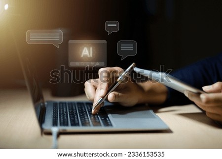AI Chat bot ChatBot Technology and business design, global internet communication application concept.
