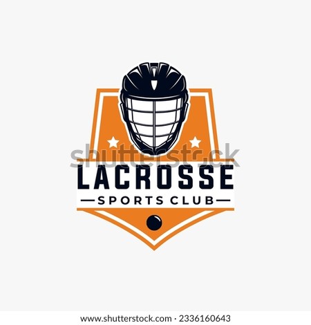Lacrosse team logo template. sport vector graphic illustration.