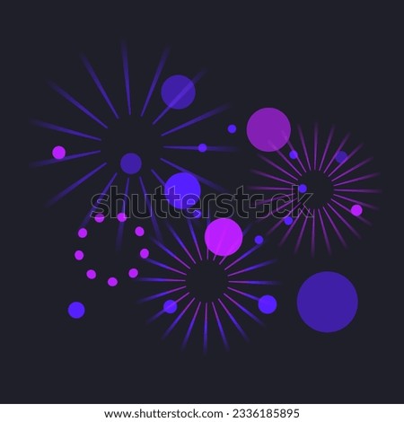 Abstract Flat Style Blue and Magenta Fireworks Effect Template Clip art