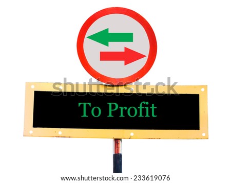 sign word to profit on white background