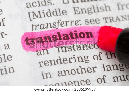 Dictionary definition of the word translation