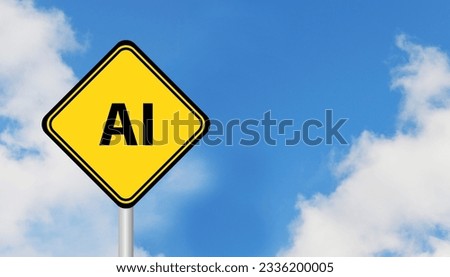 AI sign on sky background