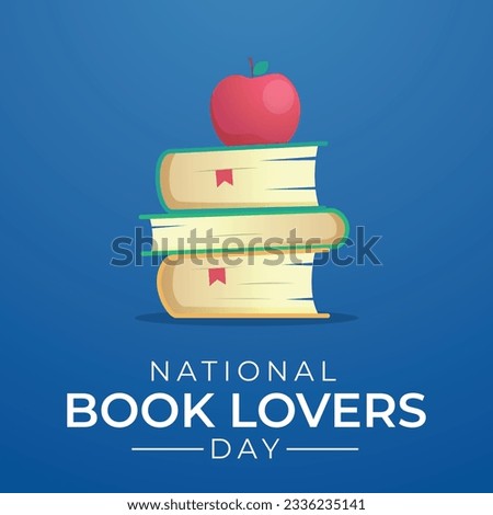 national book lovers day design template. book lovers greeting. book vector design. book illustration. apple design. flat design.