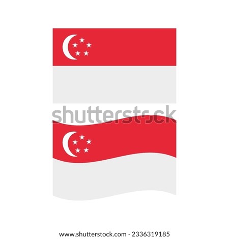 Singapore Flag Icon Vector Design.