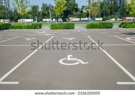 handicapped parking spot on asphalt
