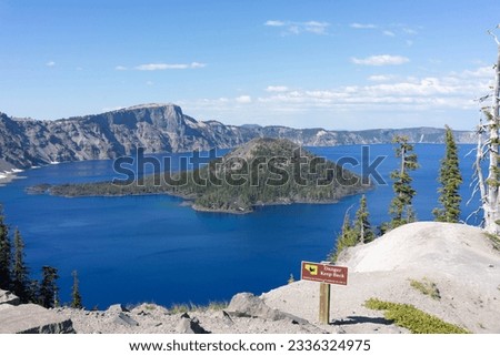 Witch Island at Crater Lake Royalty-Free Stock Photo #2336324975