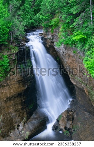 Majestic Miner's Falls during a Michigan Summer. This 50 ft waterfall is a staple of Pictured Rock National Lakeshore and a treasure of MIchigan's UP. Calm, serene, and beautiful for any hiker. 