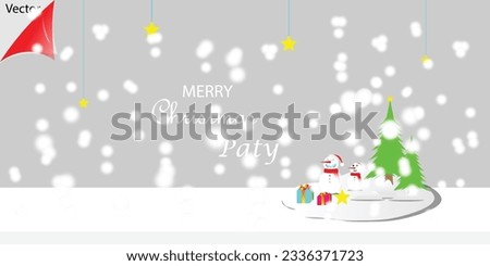 Merry Christmas and Paty in the middle of winter. illustration vector.