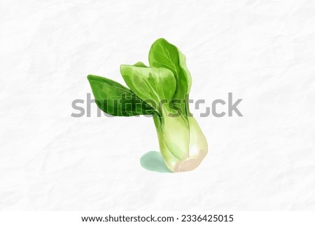 Bok choy vegetable water color Royalty-Free Stock Photo #2336425015