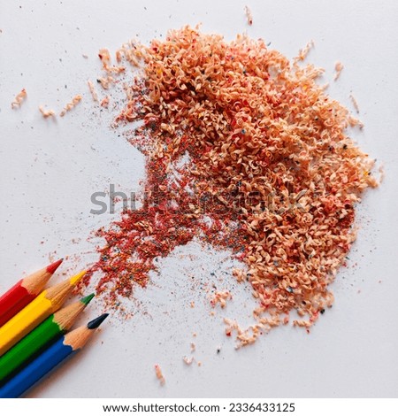 Colorful of Colored pencils isolated on white background