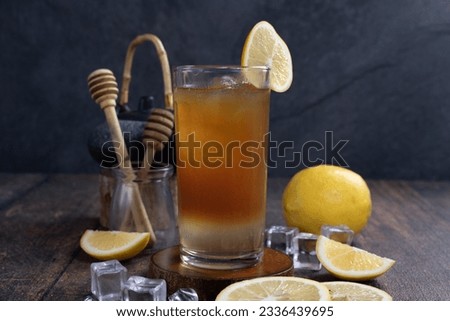 Iced honey lemon tea or es lemon teh madu, food photography
