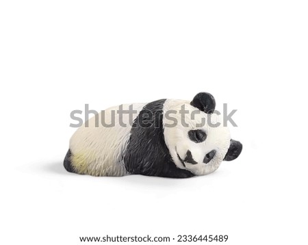 sleeping panda miniature isolated on white