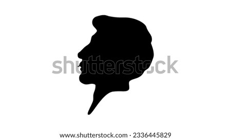 Marcel Proust silhouette, high quality vector