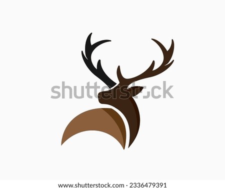 simple abstract elk deer logo template illustration inspiration Royalty-Free Stock Photo #2336479391