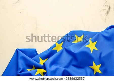 European Union flag on light background