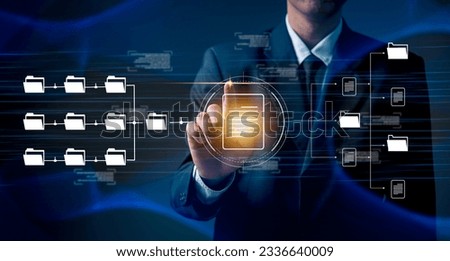 distributed storage networks technology interconnected servers and data centers management as encryption and network security privacy digital assets. Royalty-Free Stock Photo #2336640009