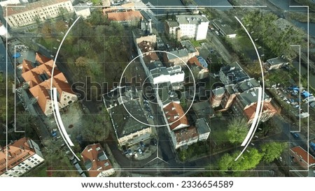 Aerial Drone Vision of Old Tenement Houses in Gdansk in Poland Royalty-Free Stock Photo #2336654589