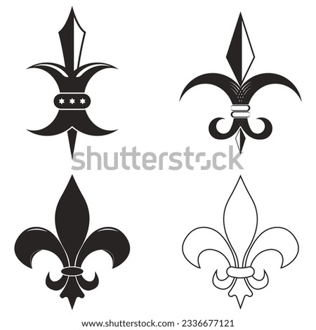 fleur de lis icon vector illustration logo design