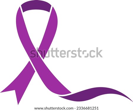 Purple awareness ribbon for supporting related causes.
