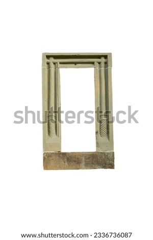 Sand stone window frame isolated on white background
