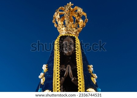 The holy image of Our Lady of Aparecida, the patron saint of Brazil