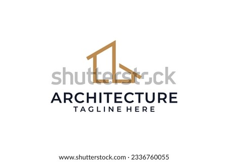 Minimalist line art architecture logo design