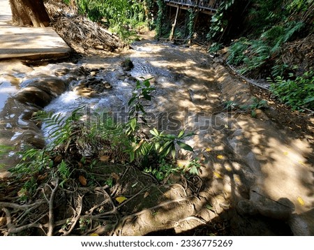 The natural view of Nam Tok Sai Yok Noi water fall