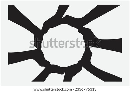 Embracing Diversity, Silhouette Concept of Multiracial Human Hands United in a Circle Royalty-Free Stock Photo #2336775313