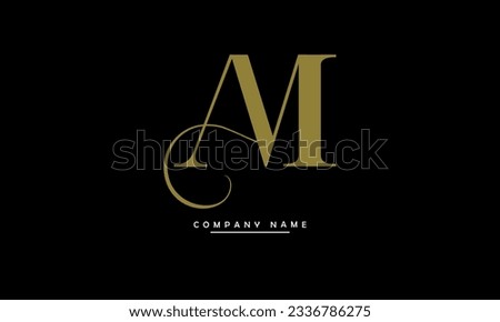 AM, MA Abstract Letters Logo Monogram