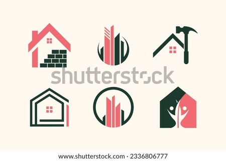 Building and house logo design vector collection with unique element idea