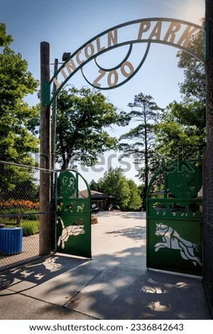 A morning at the public entrance to the Lincoln Park Zoo in Manitowoc, Wisconsin.