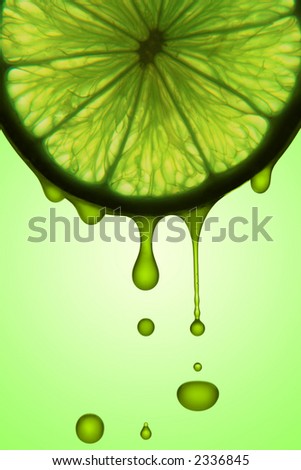 Drops of juice falling of the succulent lemon. A strong light behind the lemon gives the dark aspect. Royalty-Free Stock Photo #2336845