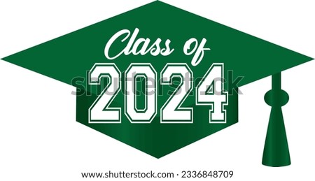 Green Class of 2024 Graduation Cap Graphic