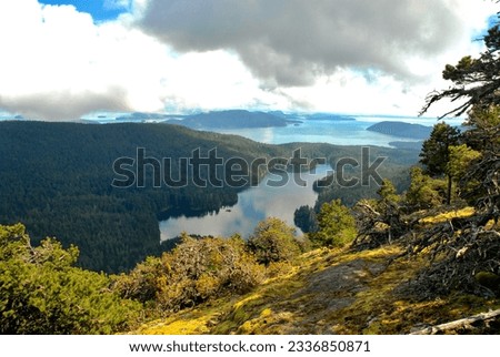The hike to the summit of Mount Constitution on Orcas Island in the San Juan Island chain, Washington USA presents the hiker with thick forests, waterfalls, streams, sunsets and magnificent vistas. Royalty-Free Stock Photo #2336850871