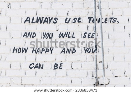 Berna Bugh, Kangan, Jammu and Kashmir, India. Sign encouraging the use of toilets in a village of Jammu and Kashmir.