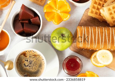 English Tea Time. delicious table with sweet dishes. traditional tea desserts