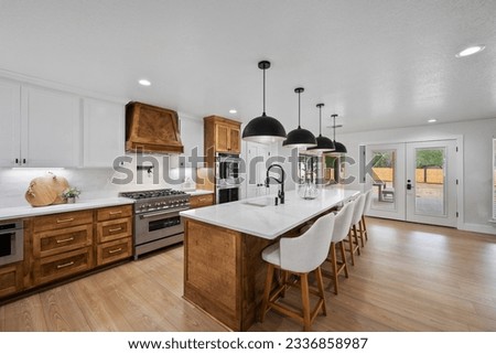 Dallas, Texas - June 19th 2023: a home kitchen  Royalty-Free Stock Photo #2336858987