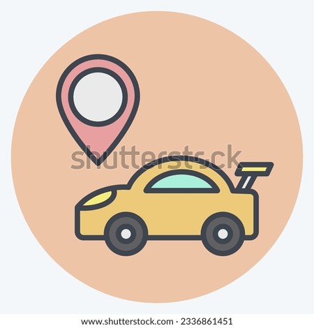 Icon Navigation. related to Racing symbol. color mate style. simple design editable. simple illustration
