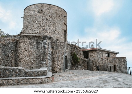 Guardia Piemontese, district of Cosenza, Calabria, Italy. Torre and Porta del Sangue, in memory of the massacre of June 5, 1561 Royalty-Free Stock Photo #2336862029