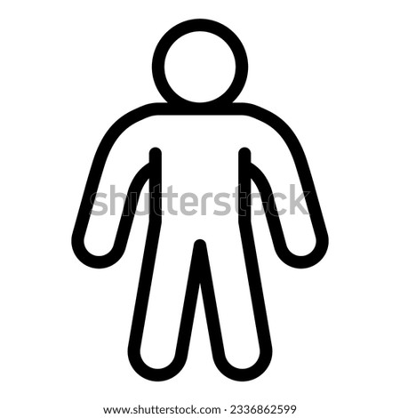 Man silhouette line icon. Person stands firmly on two legs in pose of protection outline style pictogram on white background. Man sign for mobile concept and web design. Vector graphics