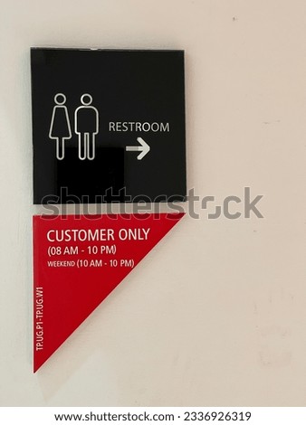 Gender restroom sign or symbol. Photo taken in Jakarta, Indonesia. 2023.