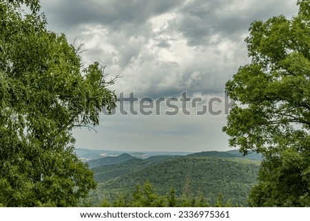 view from Varhost with cloudy sky in summer 2023