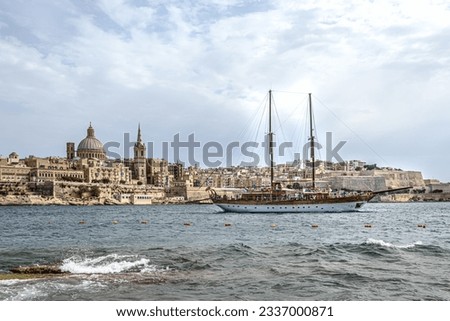 Boat sailing in Valletta, Malta