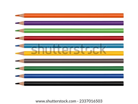 Set Of Colorful Polychromos Colored Pencils Isolated On White Background
